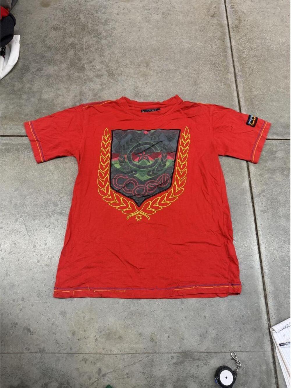 vintage coogi flag red spell out camo shirt size xl